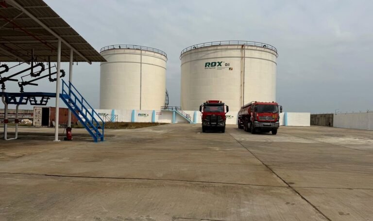 Rox Oil tank farm and delivery trucks
