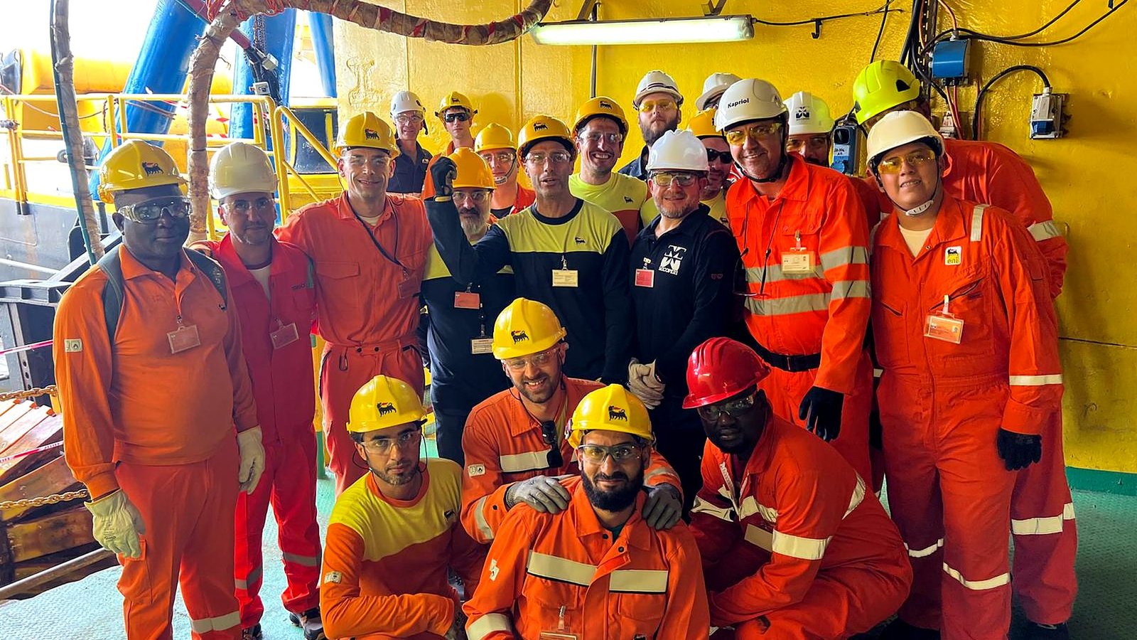 Operations crew on site in safety gear Operations crew on site in safety gear