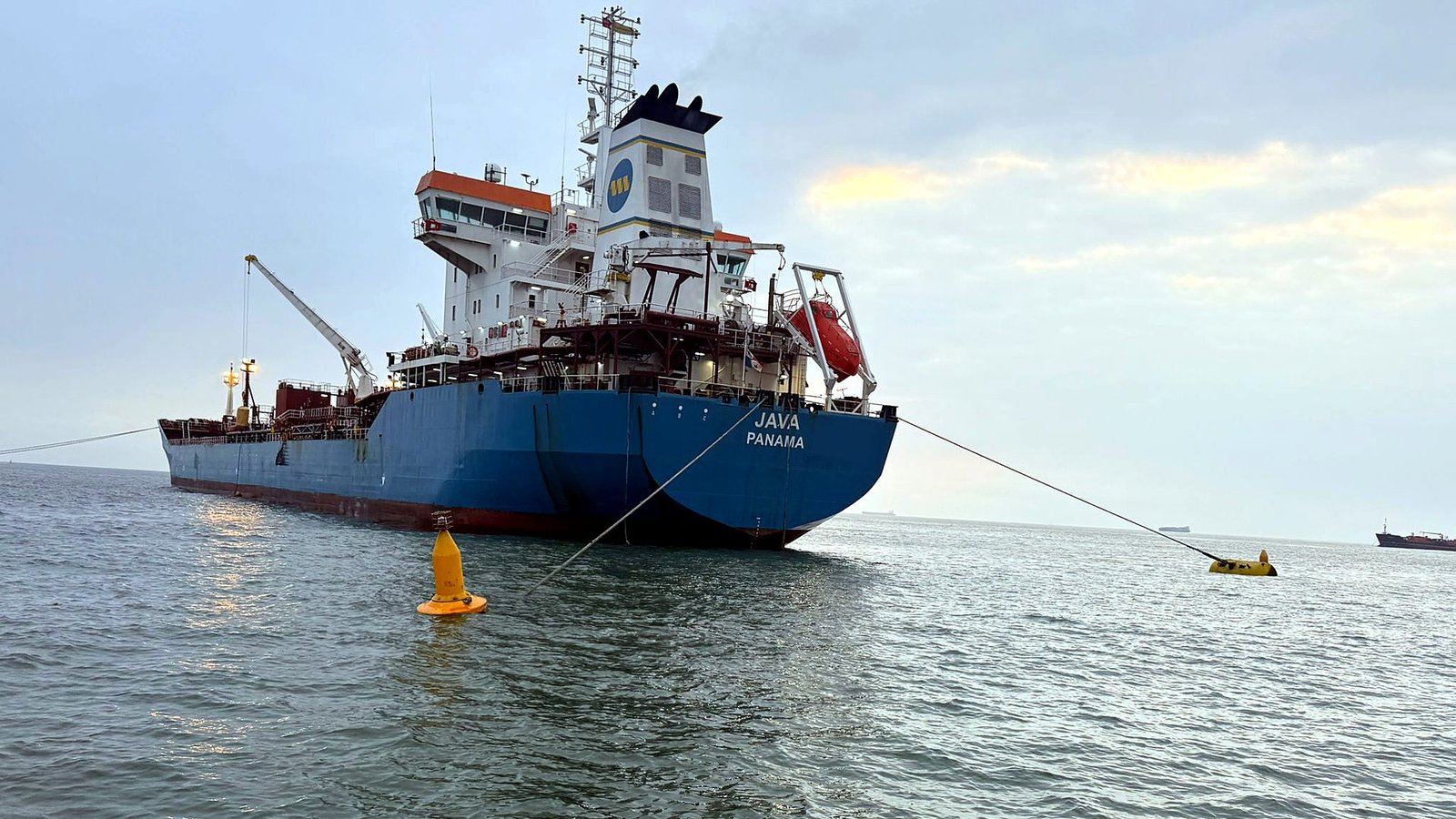 Tanker vessel at sea near Pointe-Noire